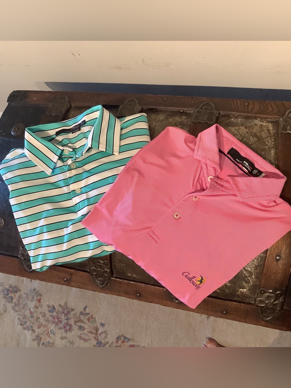 Pair of RLX Ralph Lauren Striped Polos - Sz Med EUC